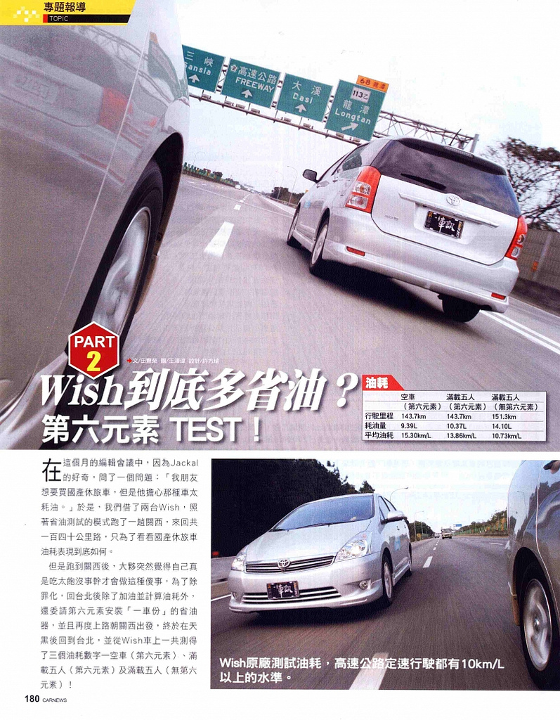 Carnews一手車訊 Wish到底多省油？第六元素TEST！